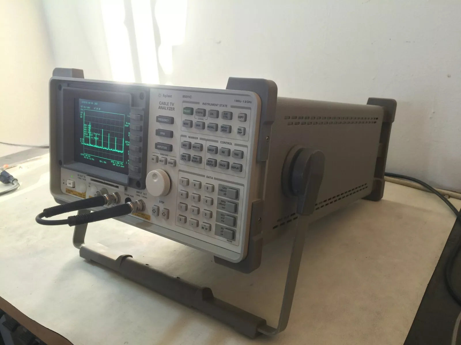 HP Agilent Keysight 8591C Cable TV Analyzer 1.8 GHz Opt 4, 101, 105, 102, 43