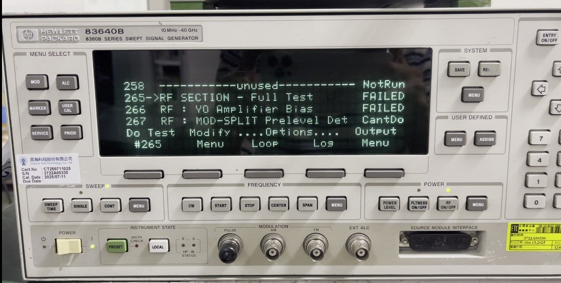 HP Agilent 83640B 10MHz-40GHz Synthesized Sweep Signal Generator _330_AS-IS - XG eqpt