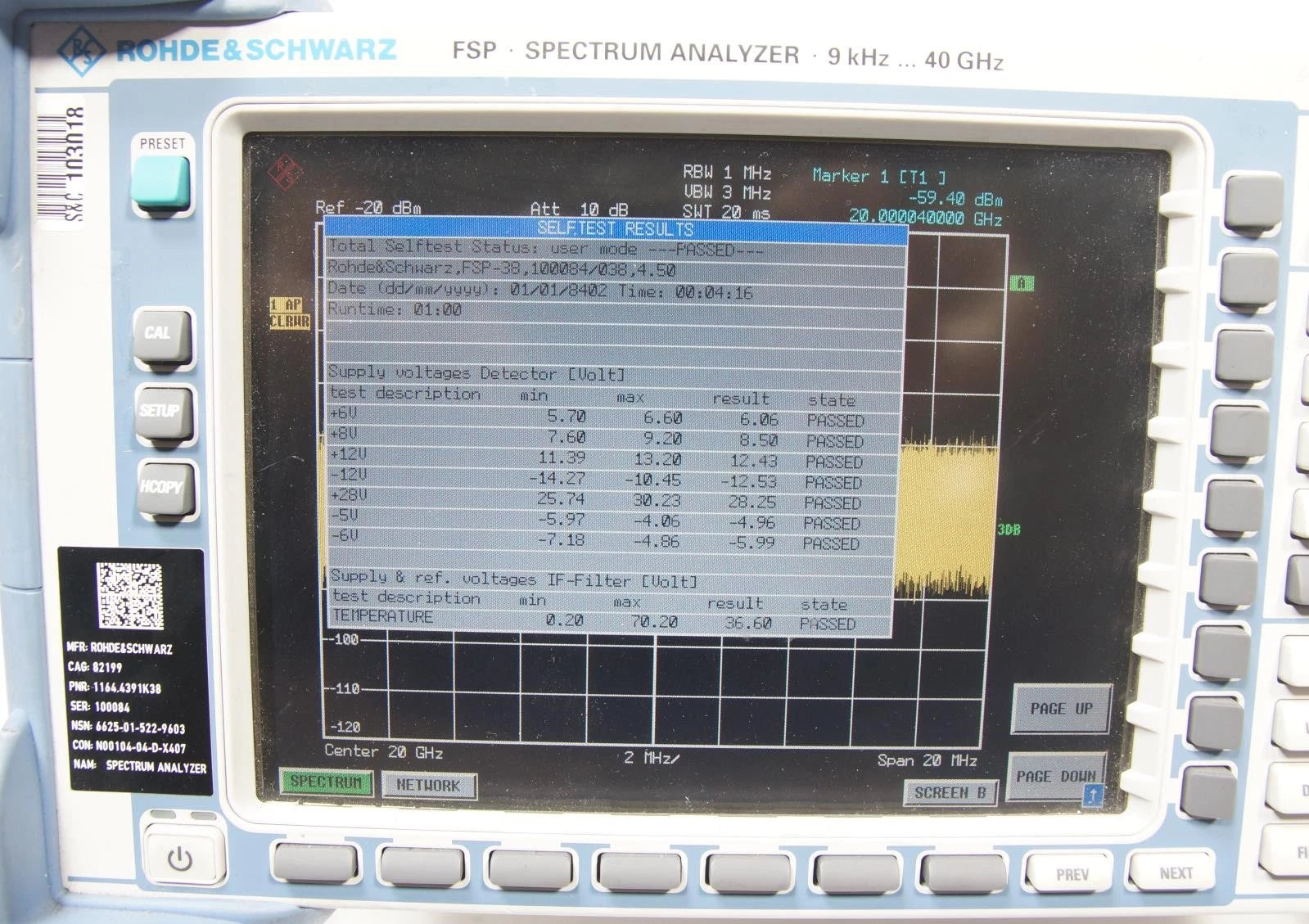 Rohde & Schwarz FSP 38 Spectrum Analyzer 9 KHz - 40 GHz 1164.4391.38