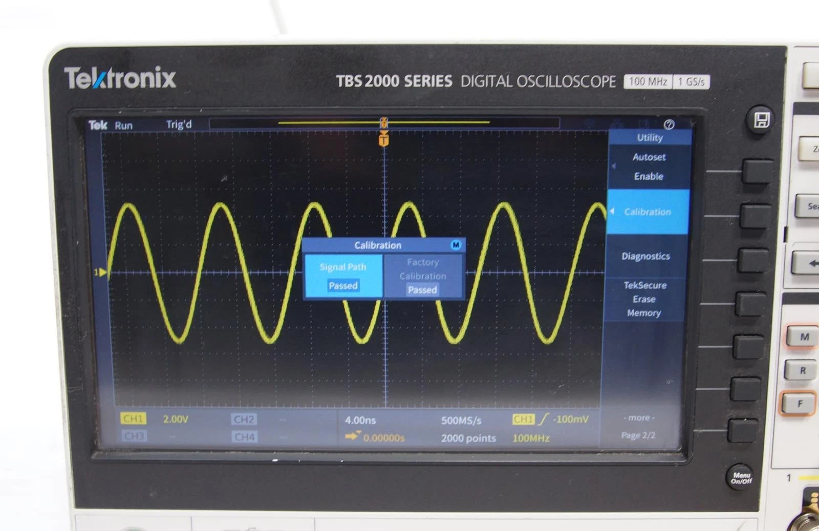 Tektronix TBS2014 100MHz 1GS/s 4-Channel Digital Oscilloscope