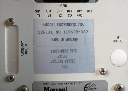 IFR/Marconi 2031-2 119628082 Signal Generator, 10kHz-2.7GHz
