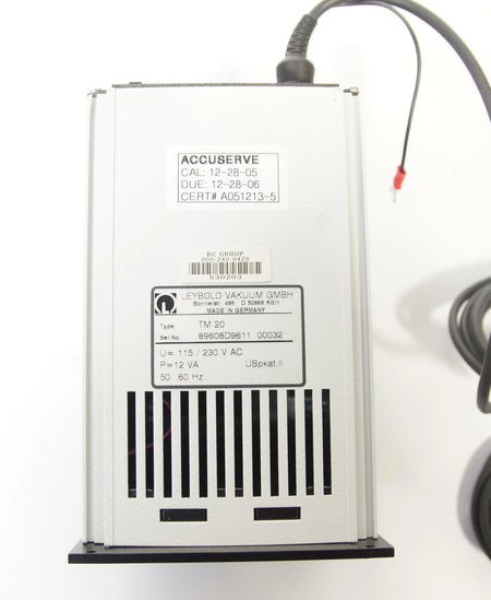 Leybold Vakuum / Vacuum Thermovac TM20 D-50968 Gauge Controller w TR211 Sensor