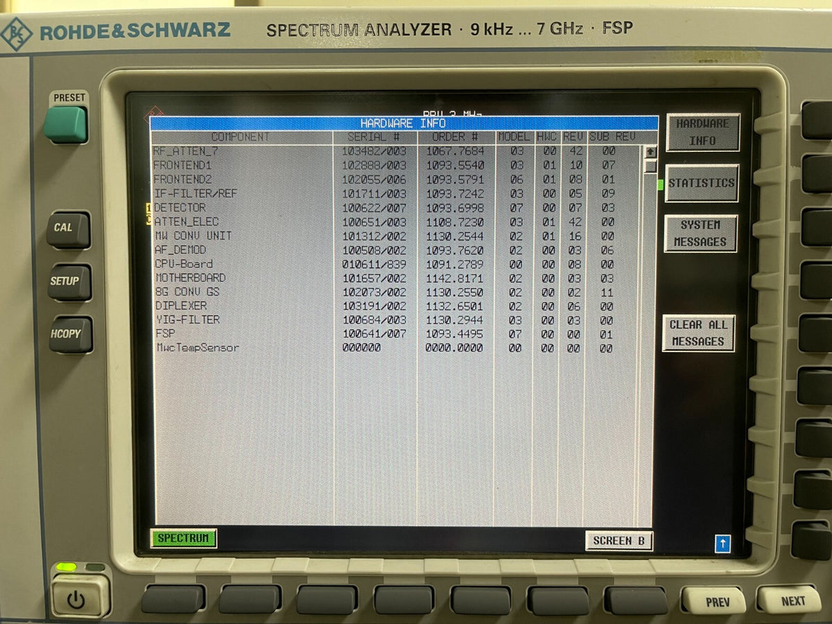 Rohde &amp; Schwarz FSP7 Spectrum Analyzer 9 kHz - 7 GHz _ 0641