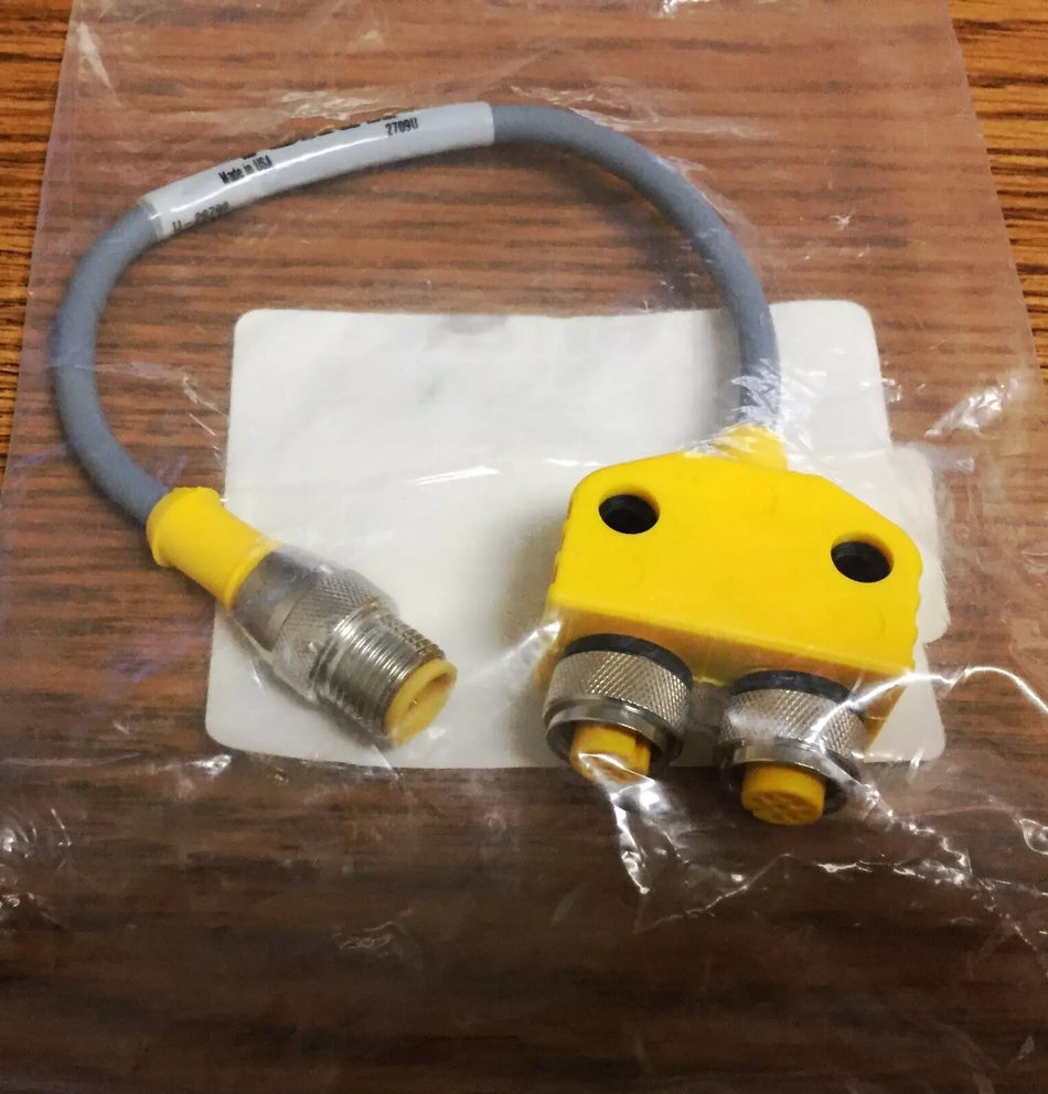 Turck VB2-RS 4.4T-0.2/2FKM 4/S1569 U29790 VB2 Molded Twin Junction Cordset