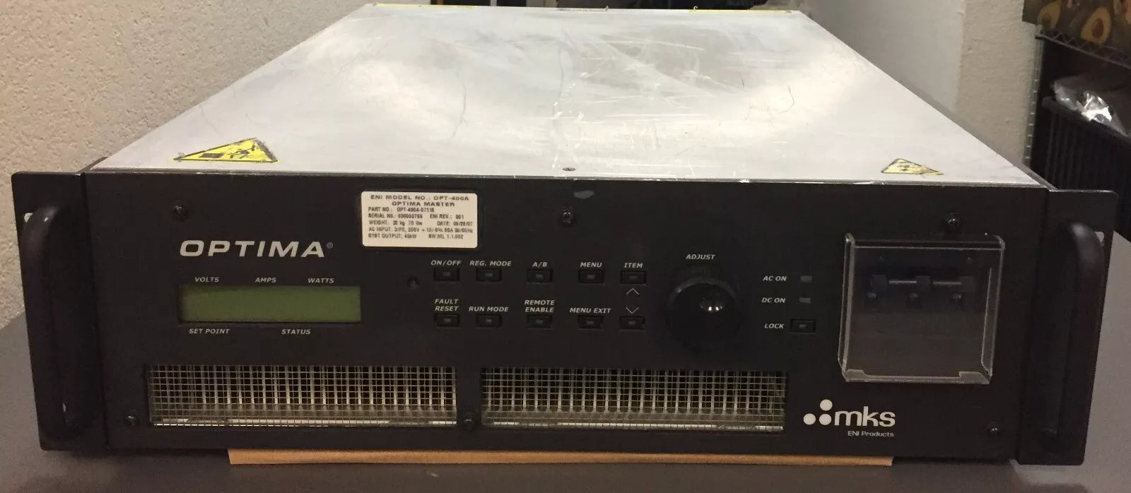ENI OPT-400A MKS Optima Master DC Plasma Generator