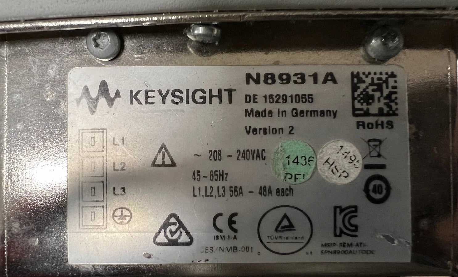 Agilent/Keysight N8931A Auto-Ranging System DC Power Supply 80V, 510A