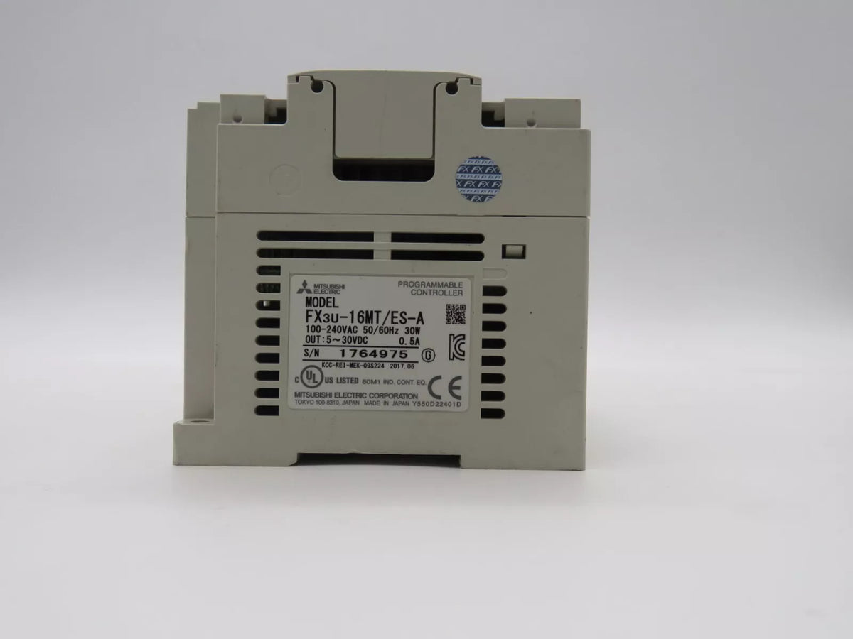 MITSUBISHI FX3U-16MT/ES-A PLC Module 100-240VAC Input 8 Inputs 8 Outputs