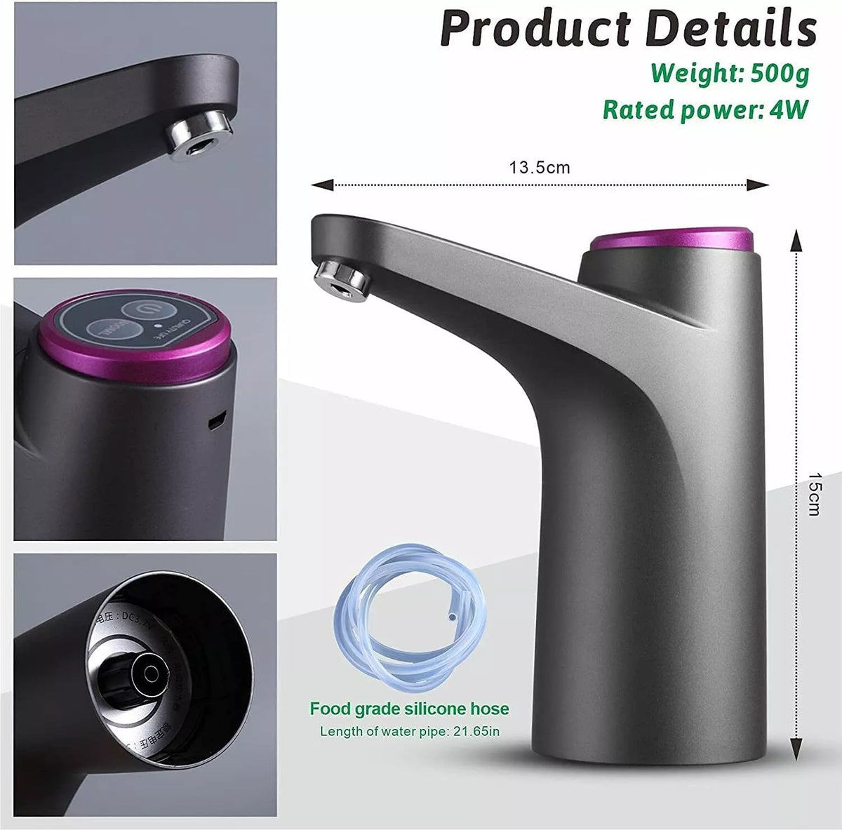 USB Rechargeable Automatic Water Dispenser Pump with Auto Shut-off