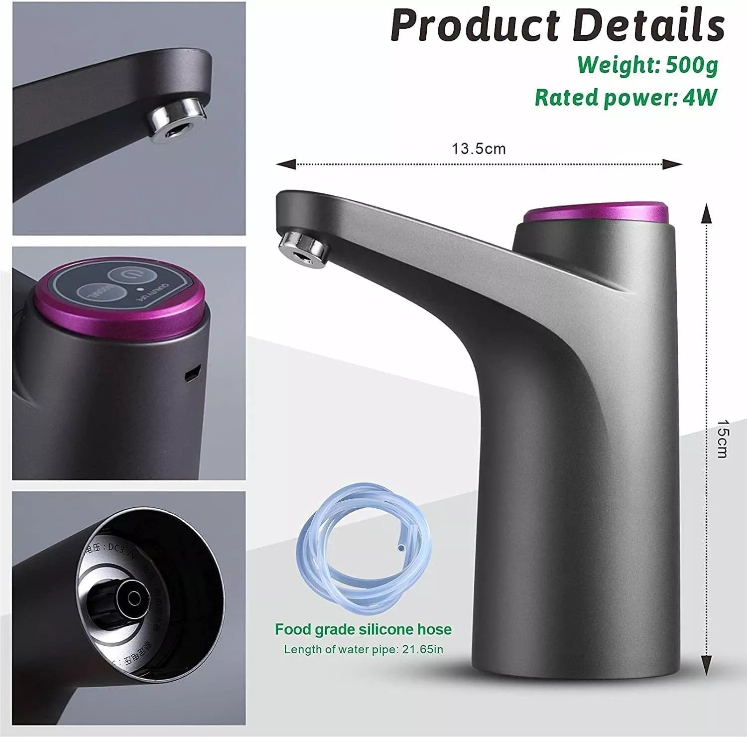 USB Rechargeable Automatic Water Dispenser Pump with Auto Shut-off