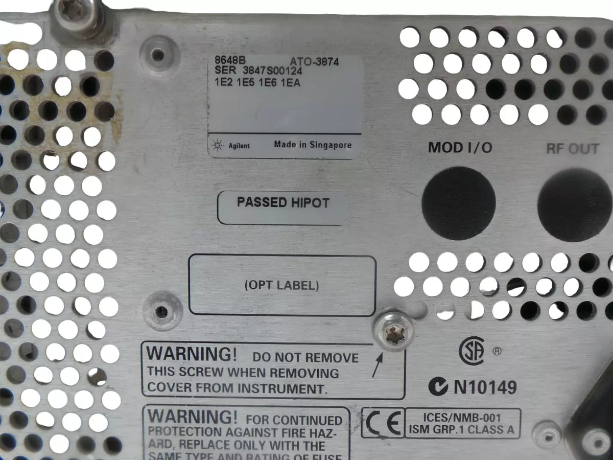 HP Agilent 8648B 9 kHz-2000 MHz Synthesized Signal Generator