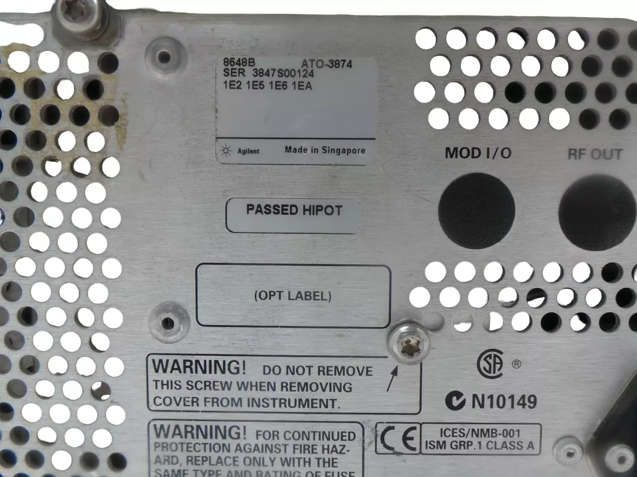 HP Agilent 8648B 9 kHz-2000 MHz Synthesized Signal Generator