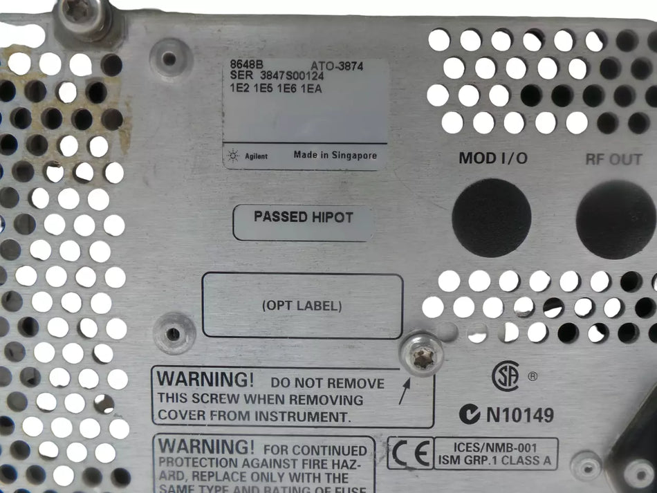 HP Agilent 8648B 9 kHz-2000 MHz Synthesized Signal Generator