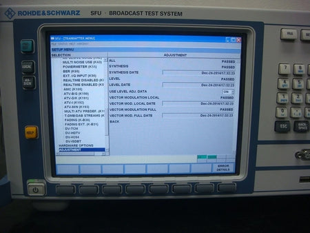 Rohde&Schwarz SFU K1/K20 DVB-T Broadcast Test System