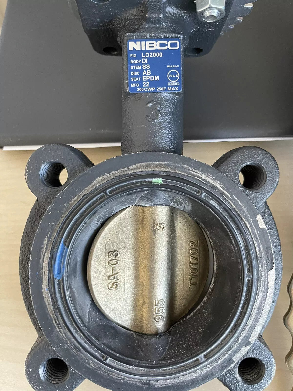 Nibco LD-2000-3 Lug Butterfly Valve, 6 with Lever Lock Handle