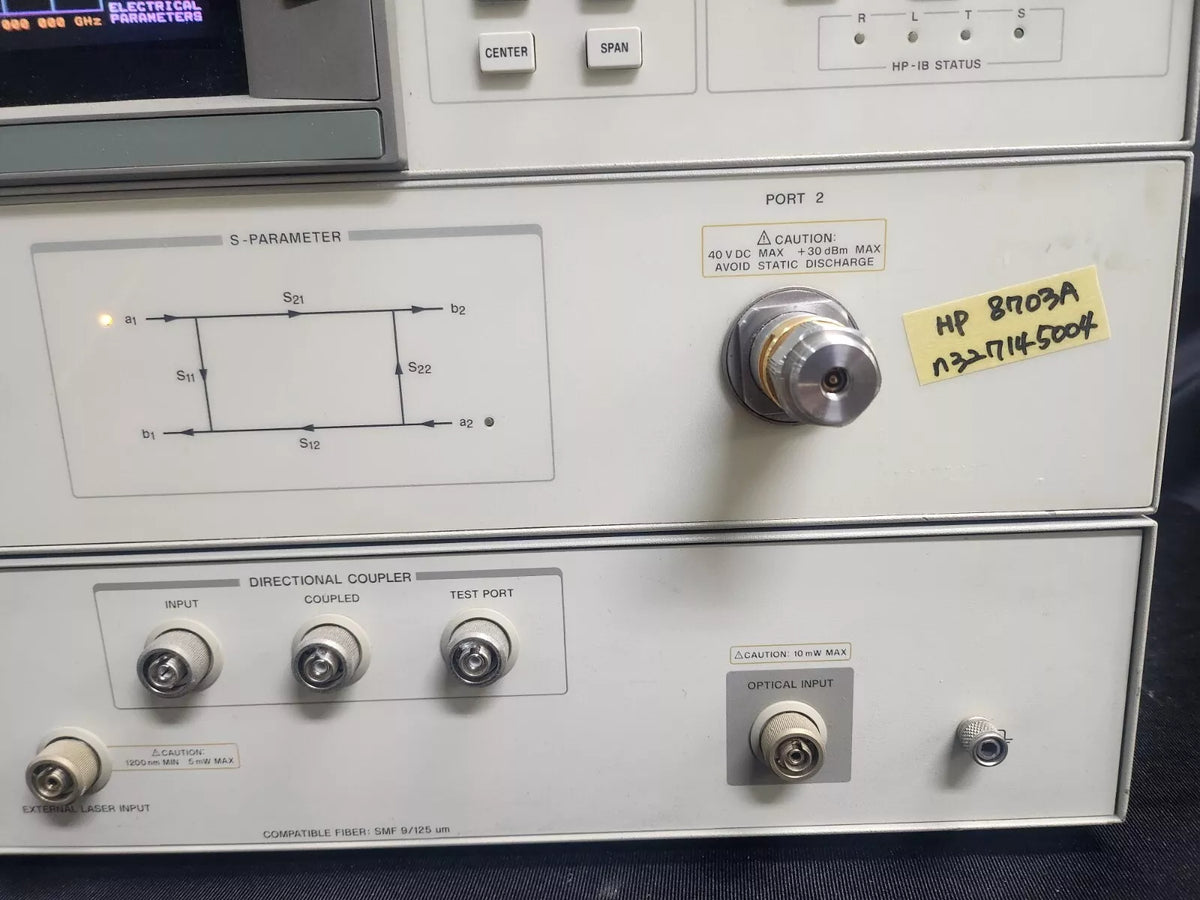 HP/Agilent 8703A 1550nm 130 MHz-20GHz Lightwave Analyzer (0354)