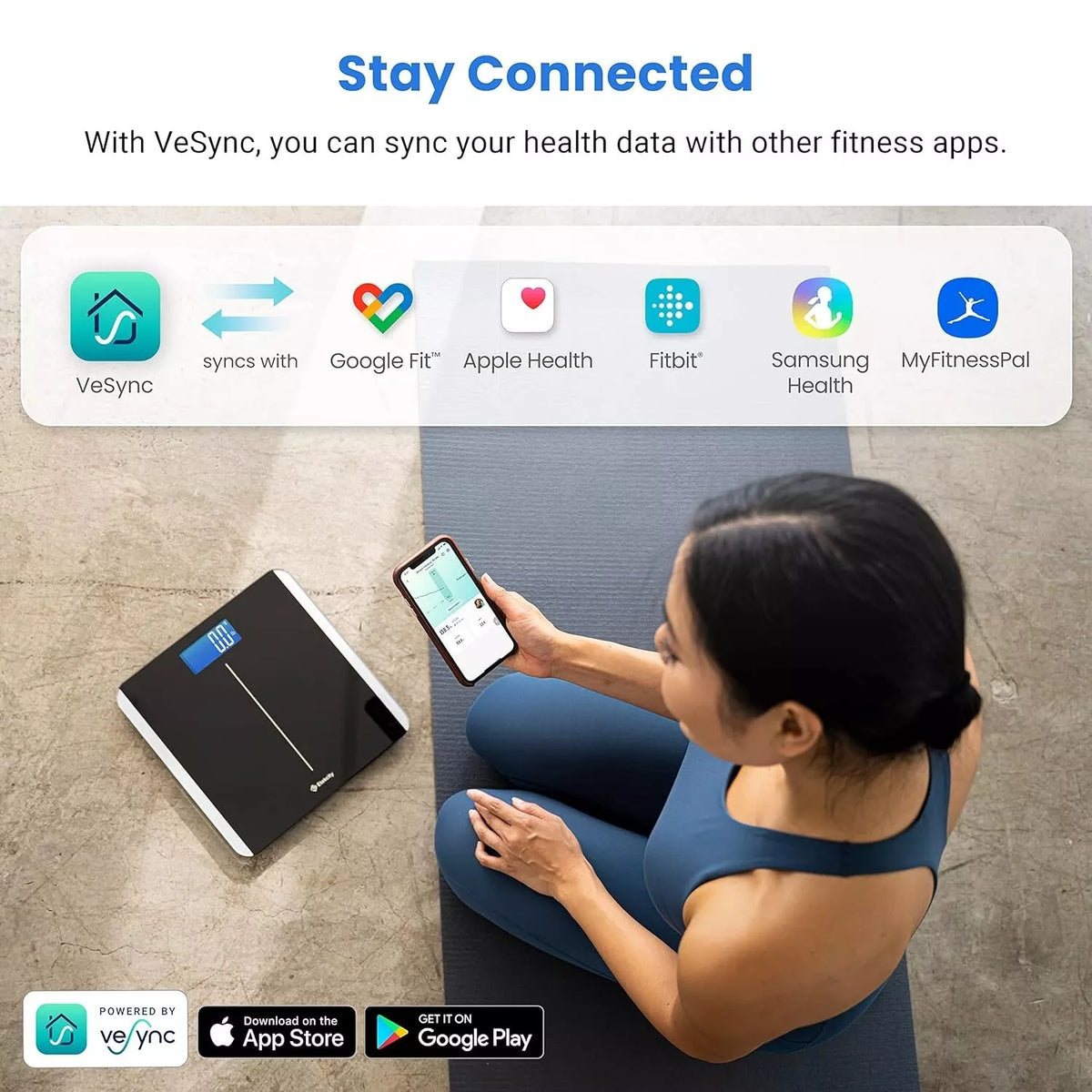 Etekcity Smart Bluetooth Bathroom Scale Body Weight & BMI Digital Weighing Scale