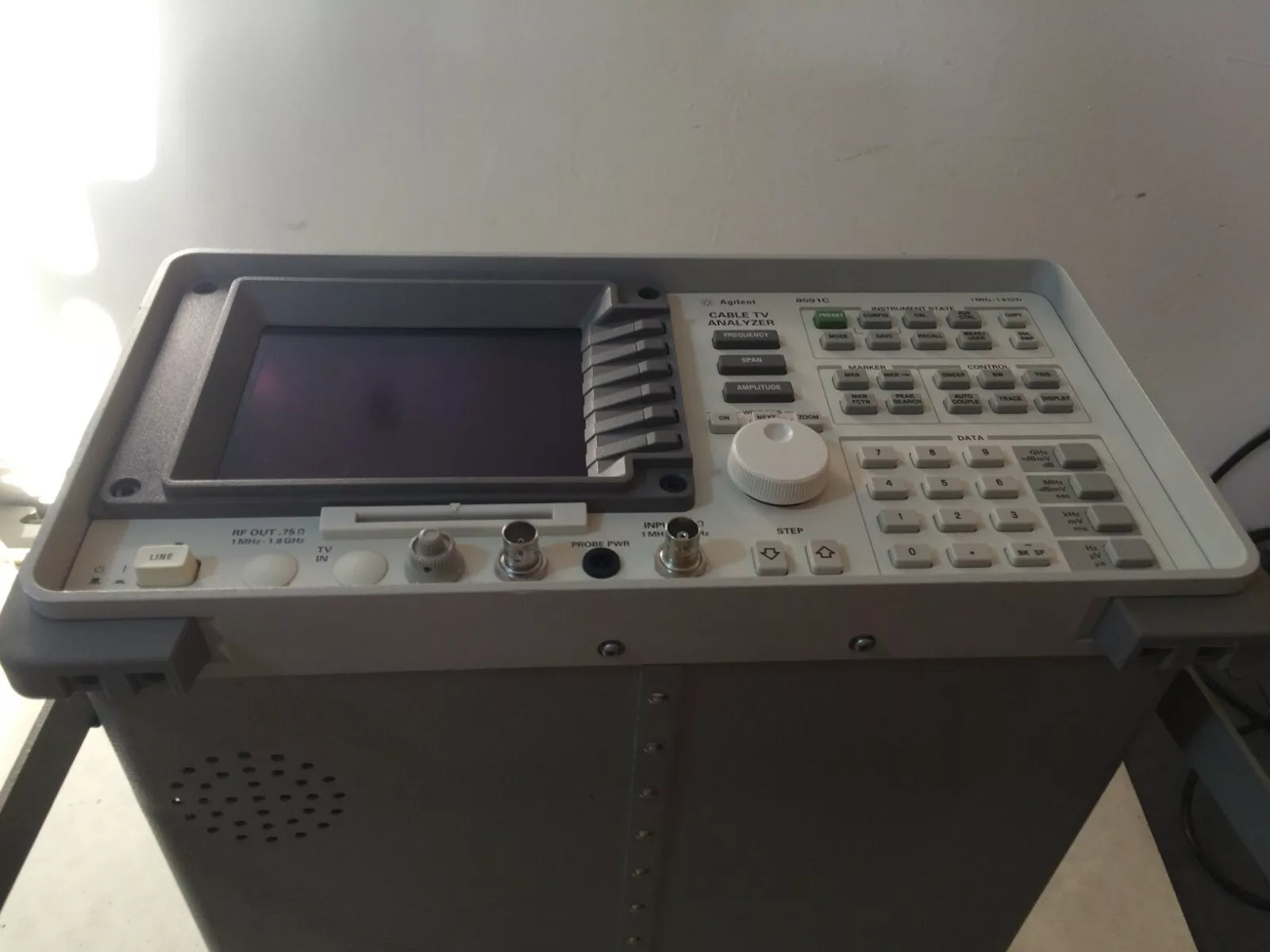 HP Agilent Keysight 8591C Cable TV Analyzer 1.8 GHz Opt 4, 101, 105, 102, 43