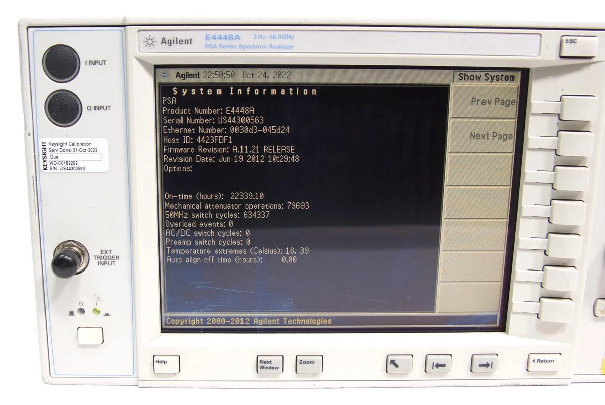Agilent Keysight E4448A 3Hz - 50GHz PSA Series Spectrum Analyzer CALIBRATED