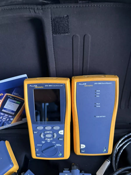 Fluke Networks DTX-1800 Cable Analyzer with DTX-SFM2 DTX-MFM2 DTX-PLA002 (Tested)