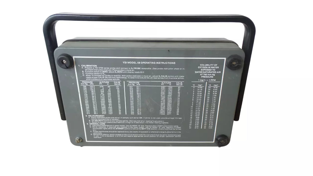 YSI Model 58 Dissolved Oxygen Meter - Top Quality Instrument for Measuring Oxygen Levels