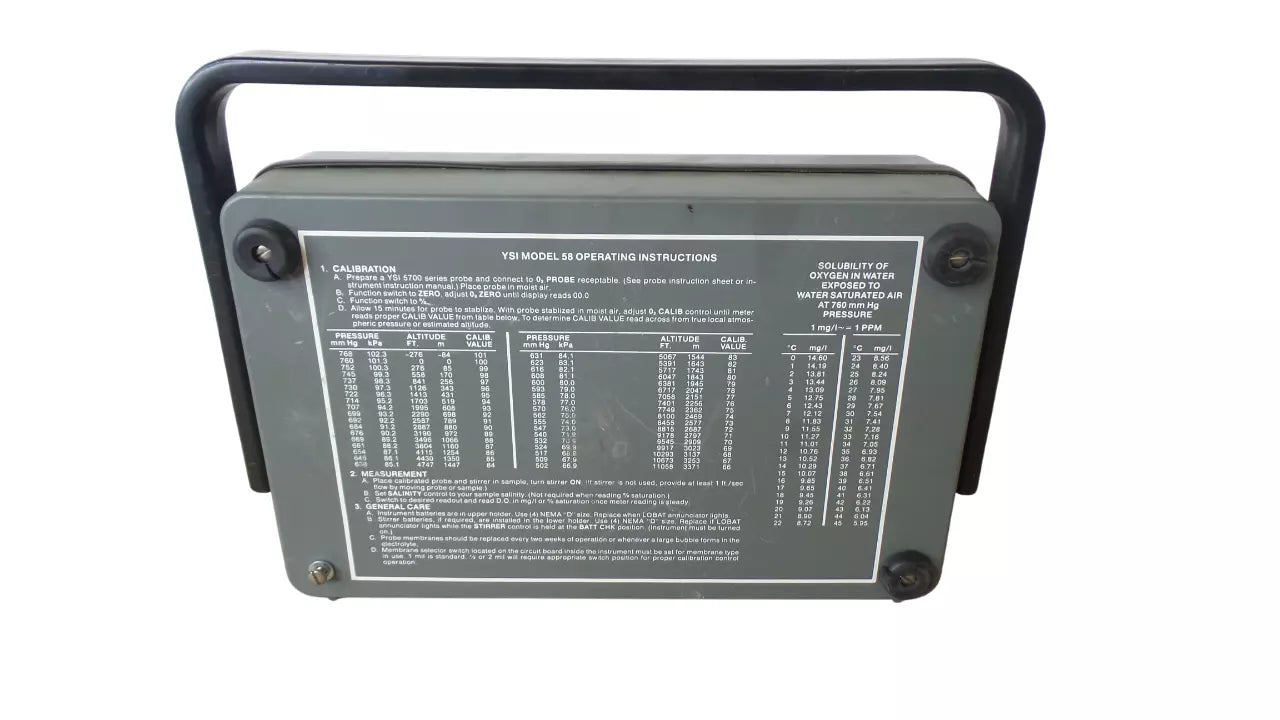YSI Model 58 Dissolved Oxygen Meter - Top Quality Instrument for Measuring Oxygen Levels