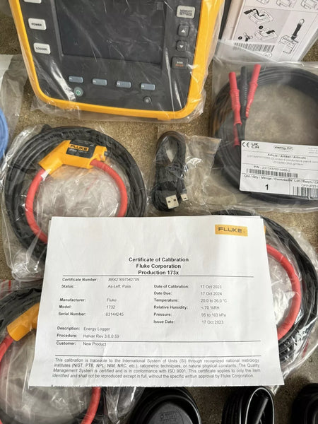 Fluke 1732 Three-Phase Energy Logger with iFlex 1500-12 (CALIBRATED 2023-2024)
