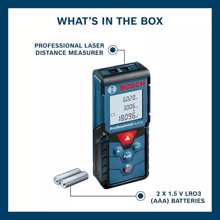 BOSCH GLM 40 Professional Laser Distance Measurer | 40m Range, IP54