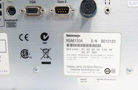 Tektronix RSA6120A Real Time Spectrum Analyzer 9 kHz to 20 GHz with Options