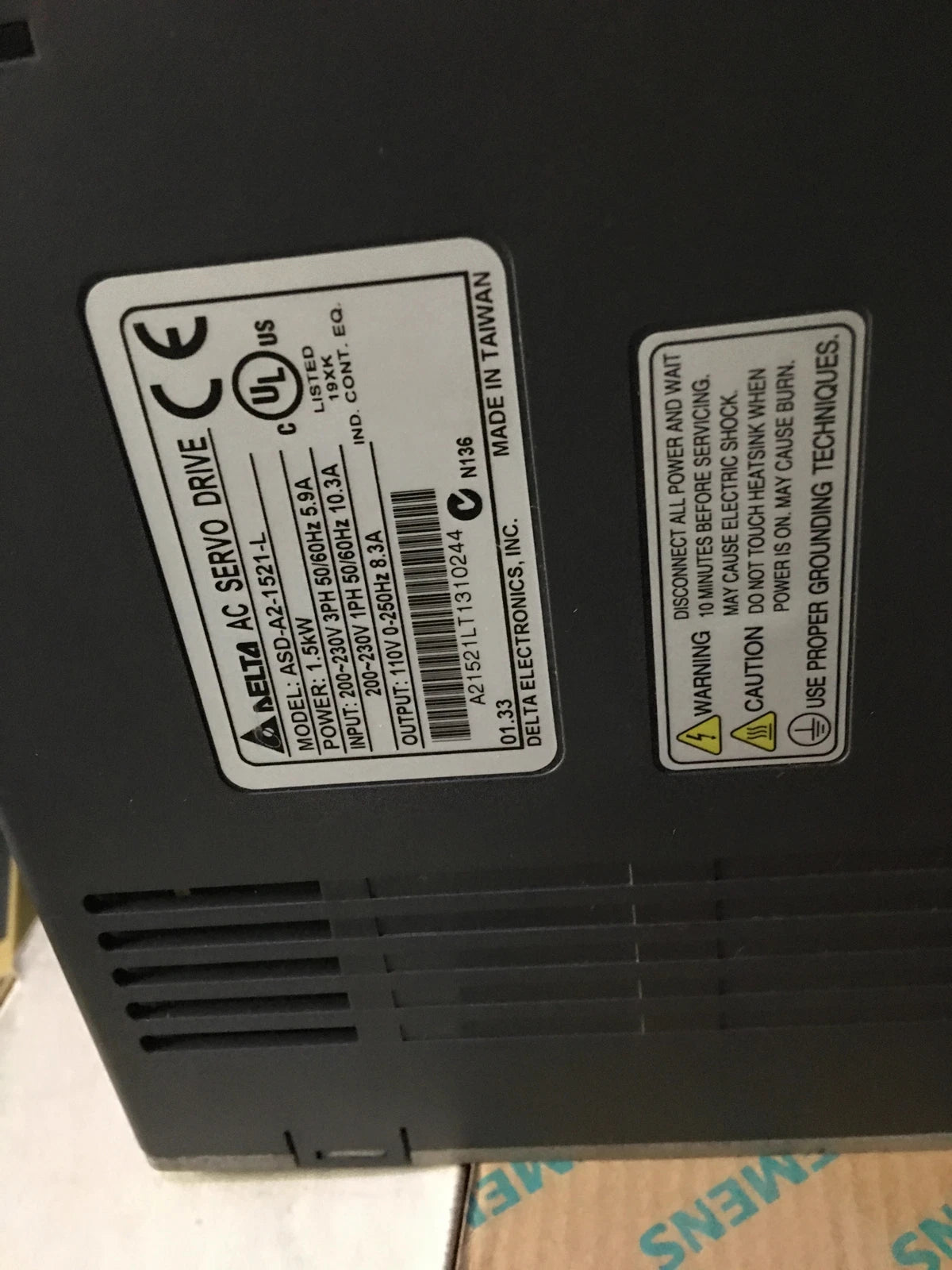 ASD-A2-1521-L Industrial Servo Drive with 2.1kW Power