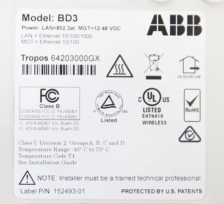 ABB BD3 152493 / TropOS 6420 Wireless Broadband  Mesh Router AP For Utilities