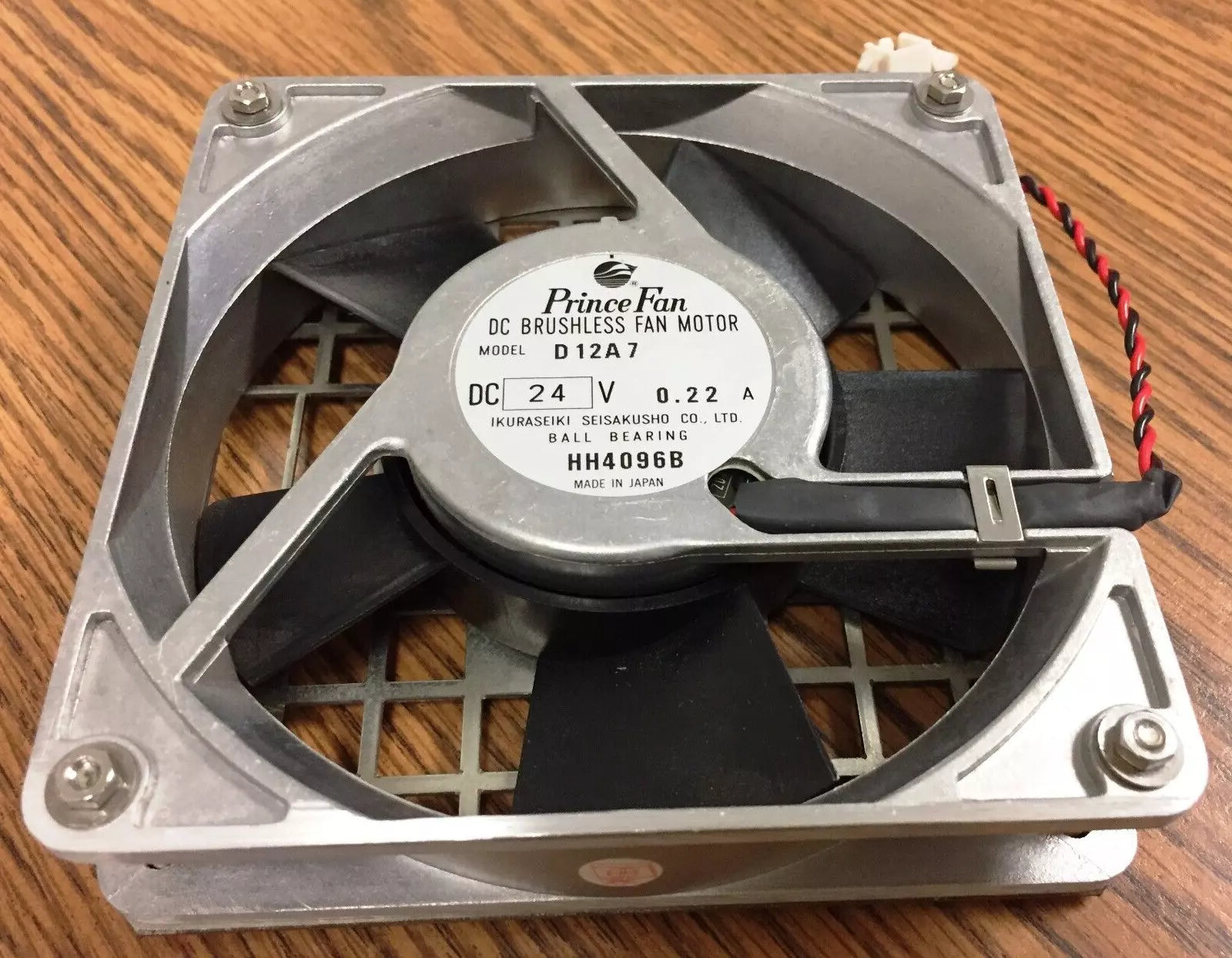 Prince Fan D12A7 DC Brushless Fan Motor 120 x 120 x 25mm 24VDC 0.22A