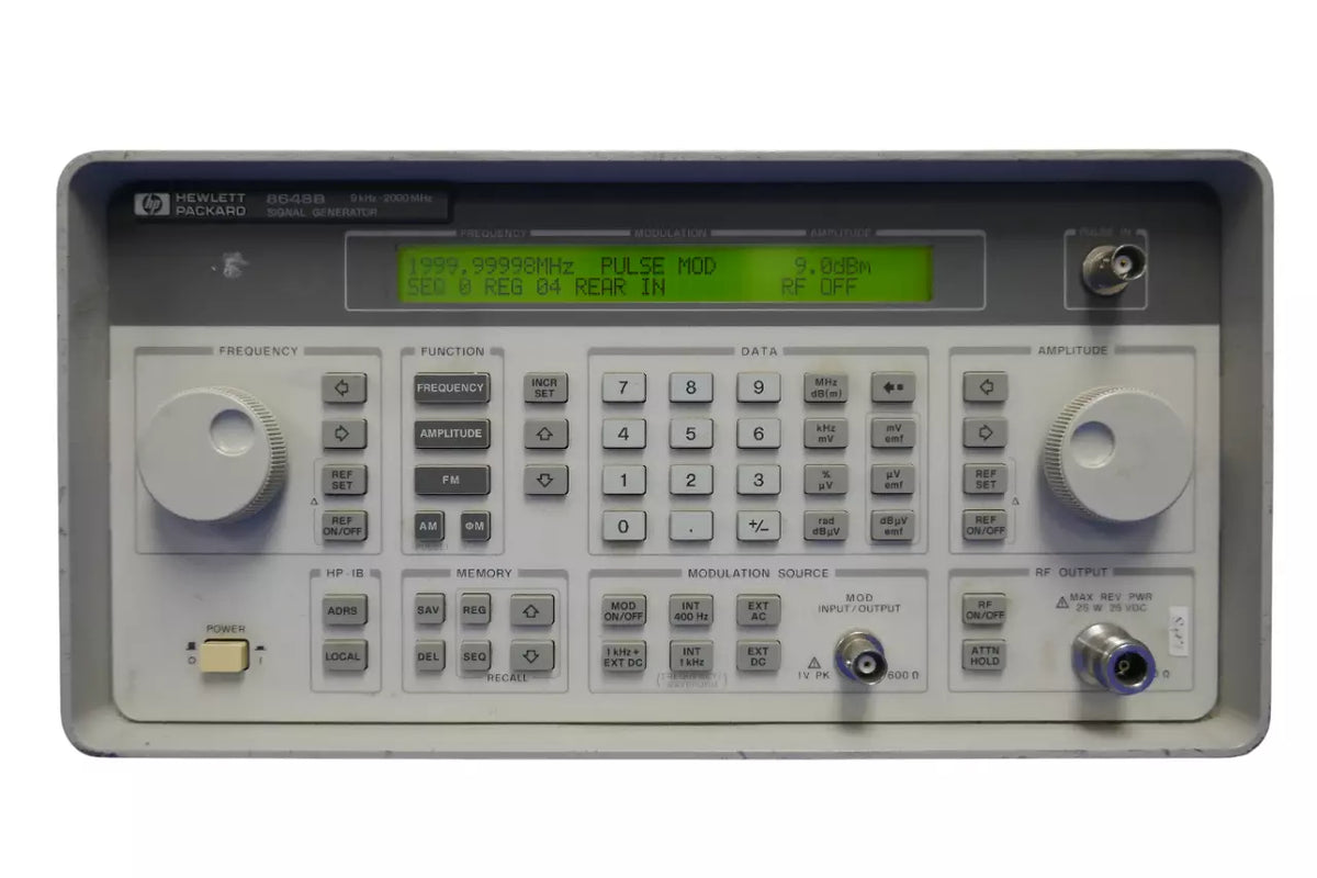 Agilent 8648B Signal Generator with 1E2-1E5-1E6-1EA & H31 Options