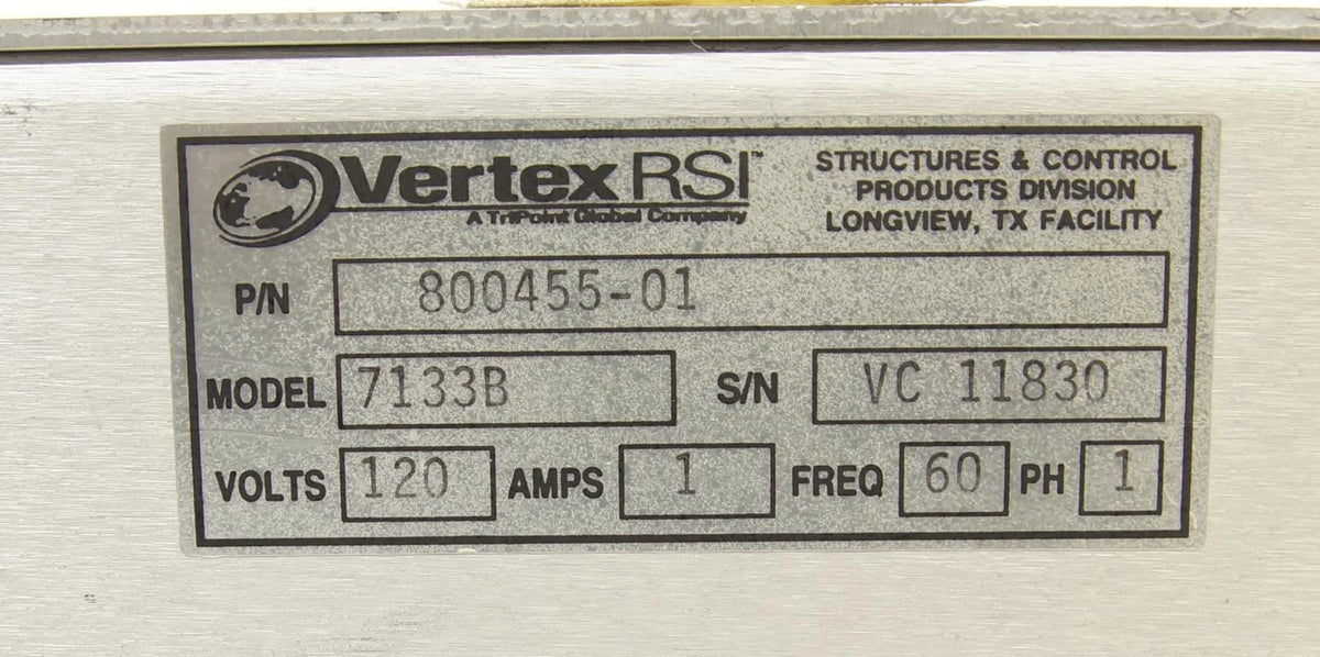 Vertex RSI 7133B Satellite Antenna Drive Controller PN 800455-01