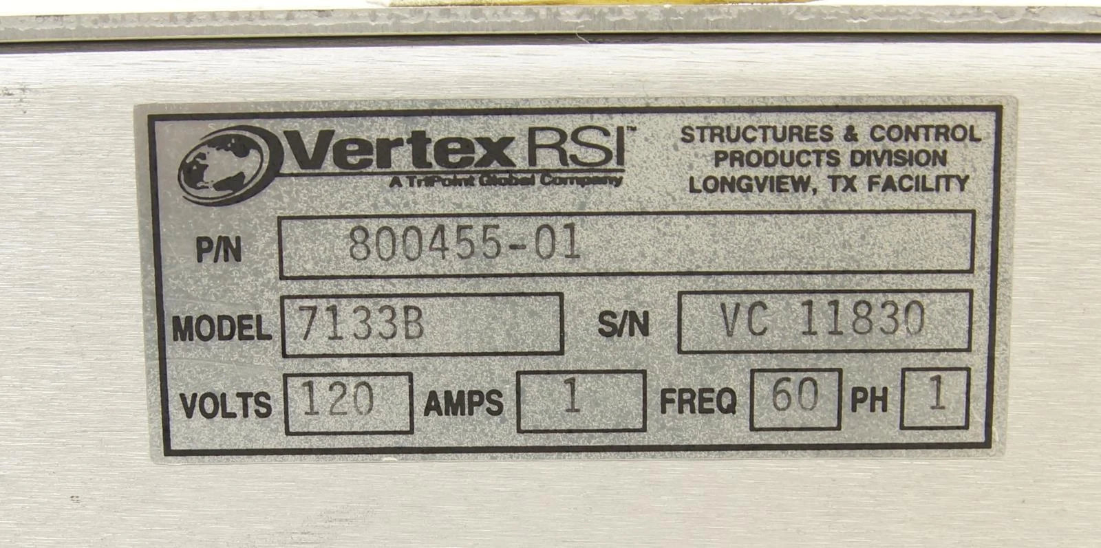 Vertex RSI 7133B Satellite Antenna Drive Controller PN 800455-01
