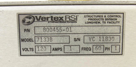 Vertex RSI 7133B Satellite Antenna Drive Controller PN 800455-01