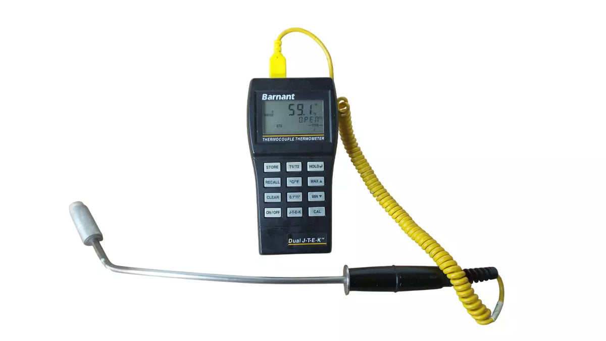 Barnant Dual J-T-E-K Thermocouple Thermometer for Accurate Temperature Measurement