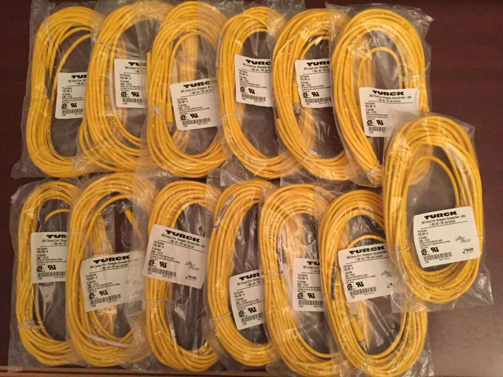 Turck PSG 3M-8 Cordset M8 Male to Cut-end 3 Cond. 8 Meters PVC