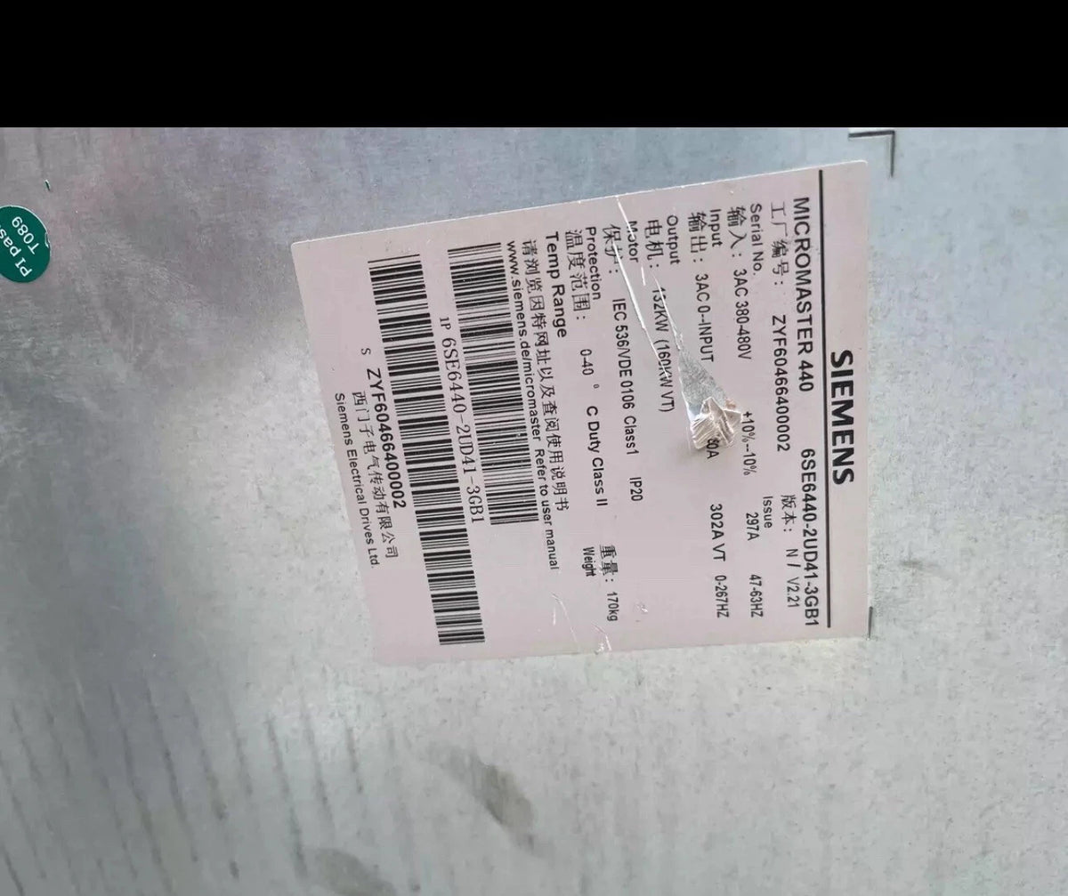 Siemens 6SE6440-2UD41-3GB1: Frequency Inverter Drive