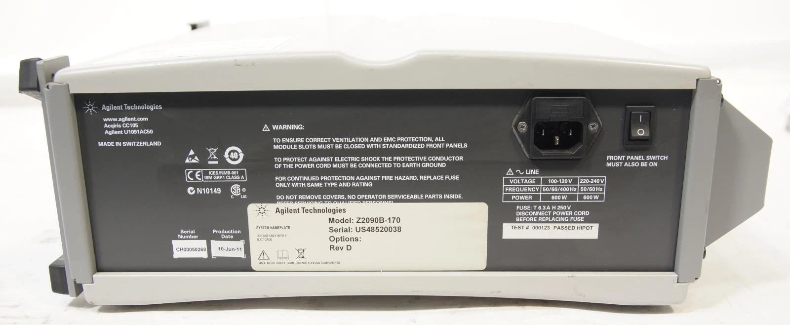Agilent Z2090B-170 Pulse Analyzer System with U1092A, U1051A, I/O Modules