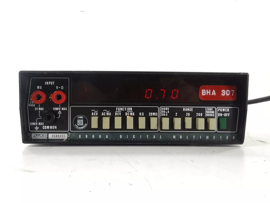 Fluke 8000A/BU Digital Multimeter PORTABLE TABLETOP TEST