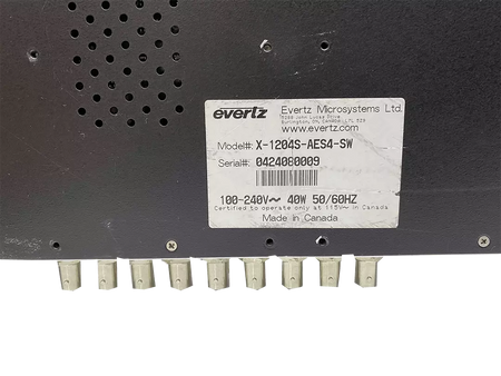 Evertz X-1204S-AES4-SW 12x4 Video SDI Routing Switcher Router
