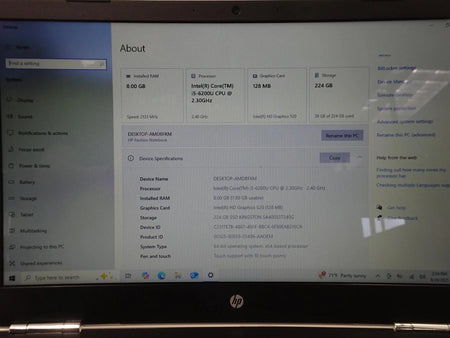 HP Pavilion 15-au023cl Touch Core i5-6200U 2.3GHz 8GB 240GB Win 10