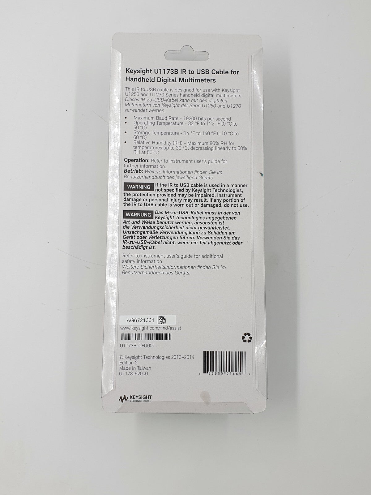 IR-to-USB Cable for Handheld DMMs by Keysight