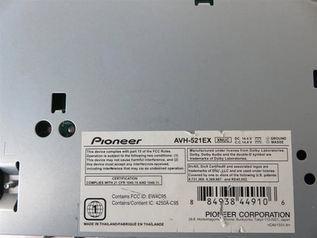 Pioneer - AVH-521EX  2-DIN CD DVD Radio Receiver Bluetooth - Free Shipping