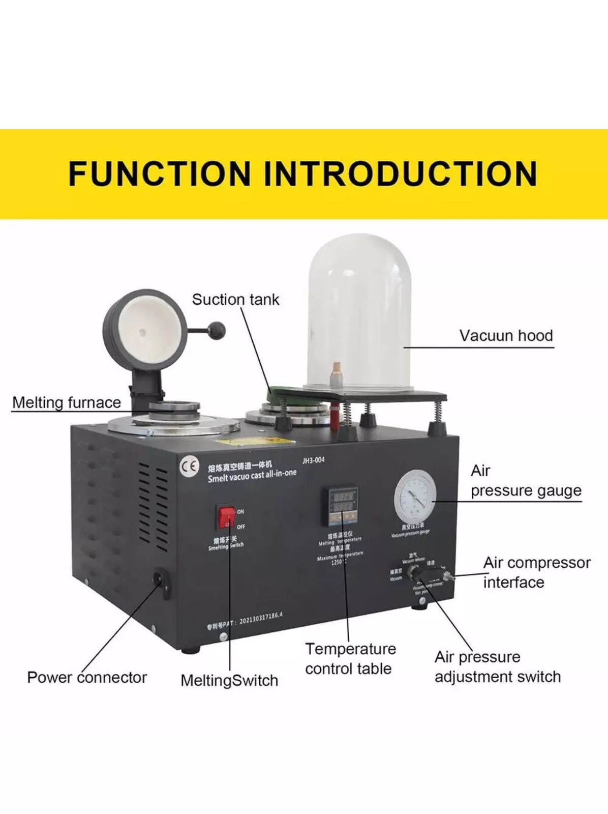 2023 2L Vacuum Investing Casting Machine with Melting for Jewelry Making Tools
