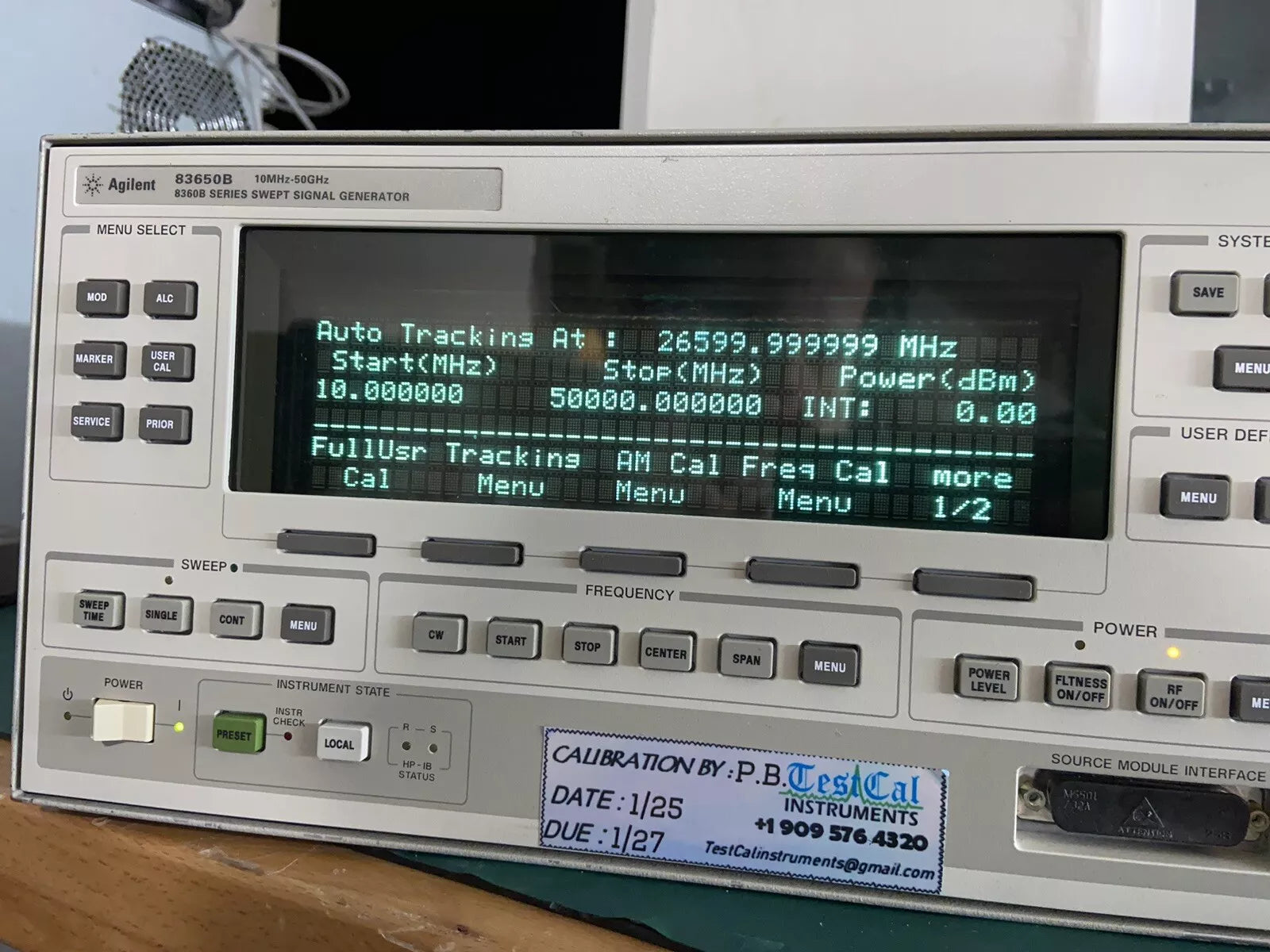 HP Agilent 83650B 10MHz-50GHz Sweep Swept Signal Generator 1, 2, 8! Cal’d!