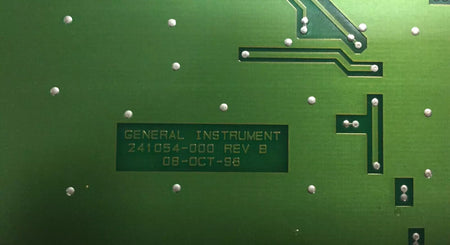 General Instrument P/N: 241054-000 Rev. B Control Card