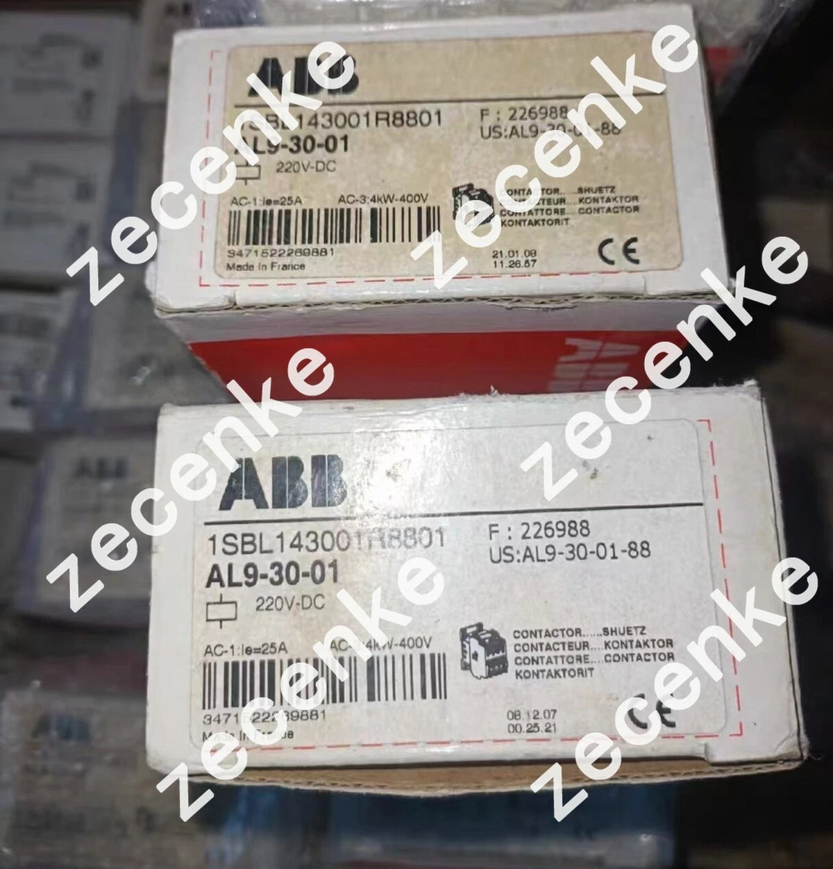ABB AL9-30-01 220VDC Contactor 1SBL143001R8801 - NEW