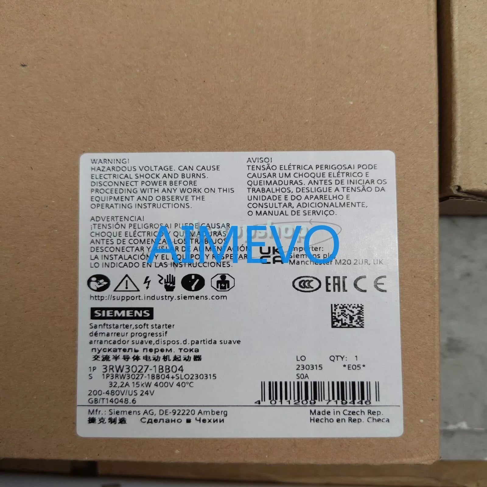 Siemens 3RW3027-1BB04 In Box 3RW3 027-1BB04 PLC - XG eqpt