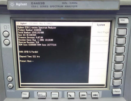 Agilent E4403B Spectrum Analyzer 9 kHz-3.0 GHz